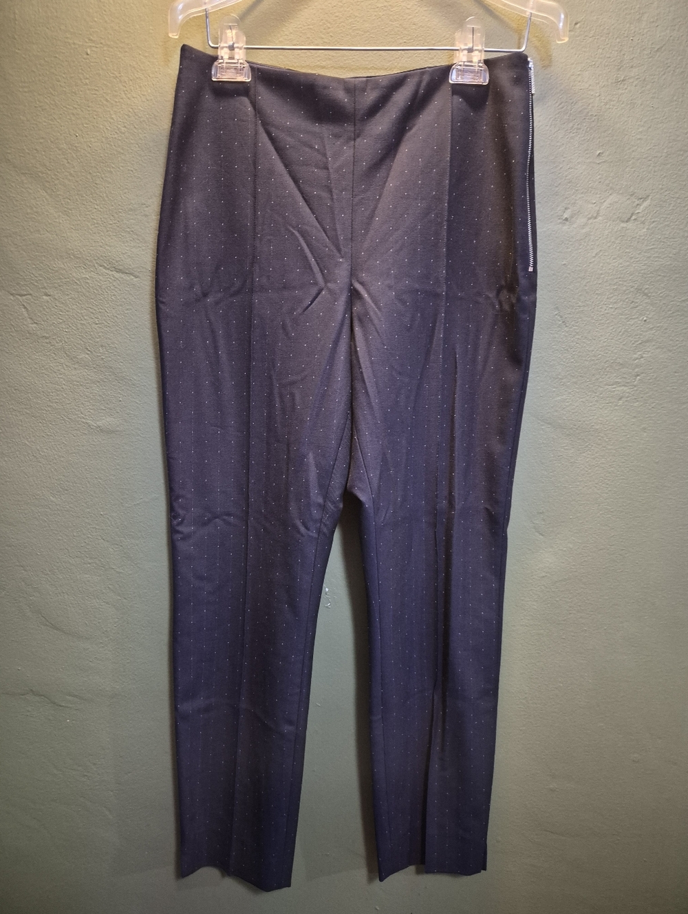 Ted Baker Navy Pinstripe Slim Ankle Trousers Size 2 (US 6)